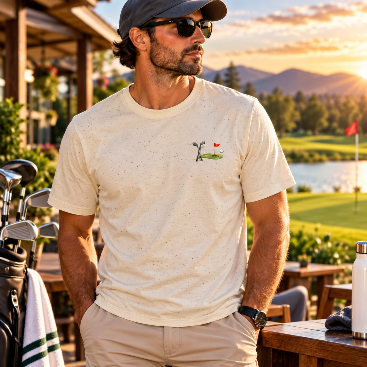 Dezentes Golf-Grafik-T-Shirt  Einzigartiges Golf-Design