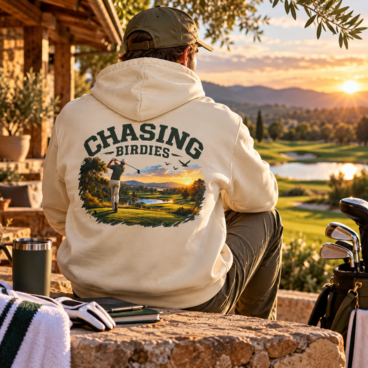 Chasing Birdies Golf Hoodie – Golfer Back Print Hoodie