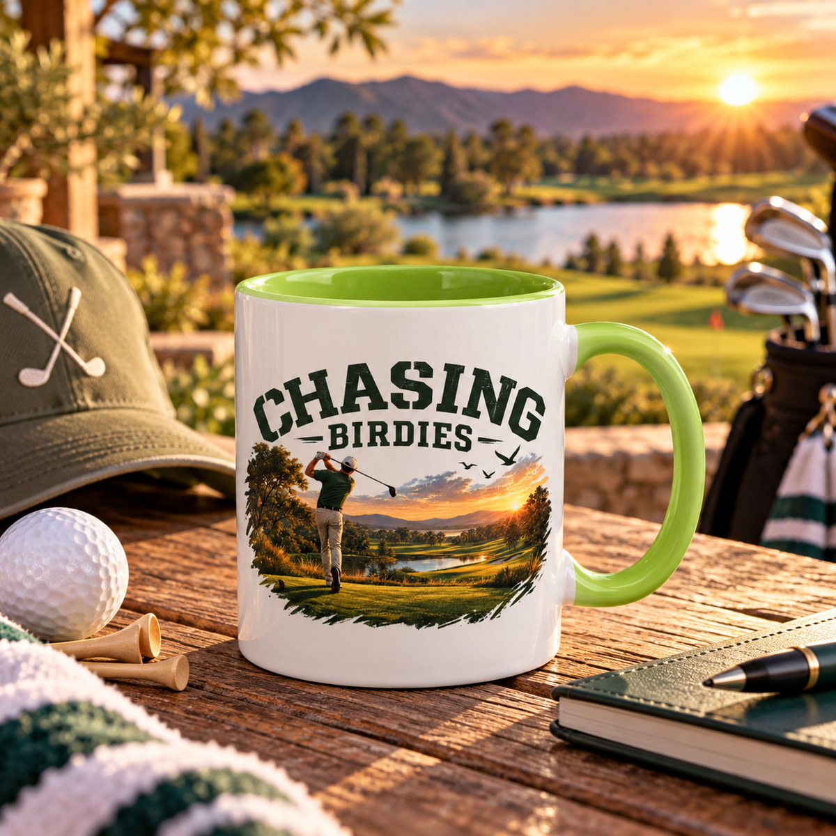 Chasing Birdies Golf Accent Mug – Golfer Coffee Mug