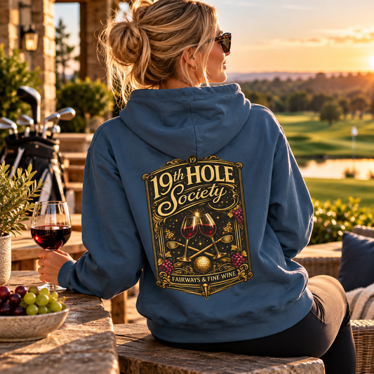 19th Hole Society Fairways and Fine Wine Hoodie