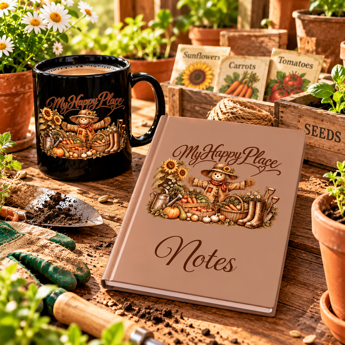 My Happy Place – Scarecrow Hardcover Notebook