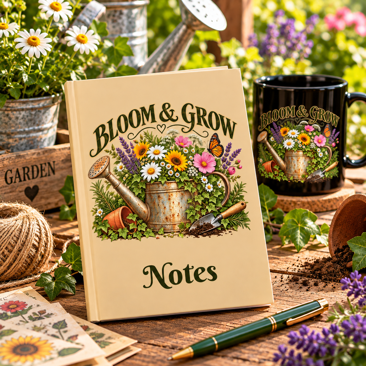 Bloom & Grow Vintage Garden – Hardcover Notebook
