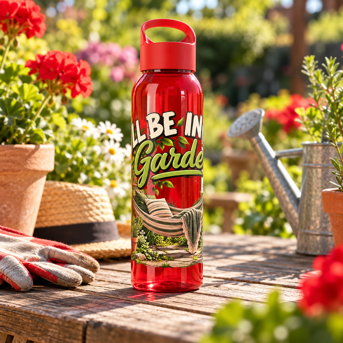 I'll Be In My Garden – Slimline Water Bottle