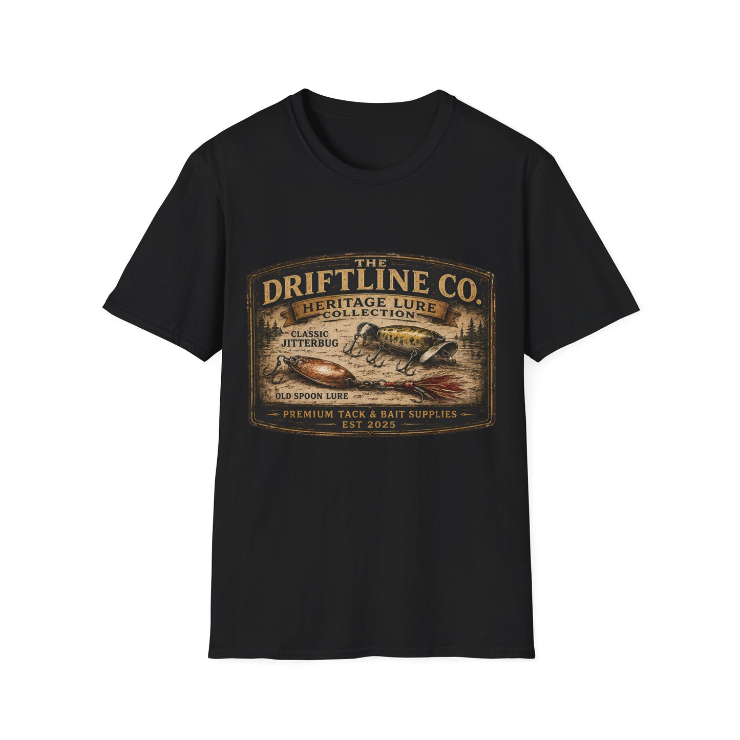 Heritage Lure Collection Vintage Fishing T-Shirt | Front Print Tee | The Driftline Company