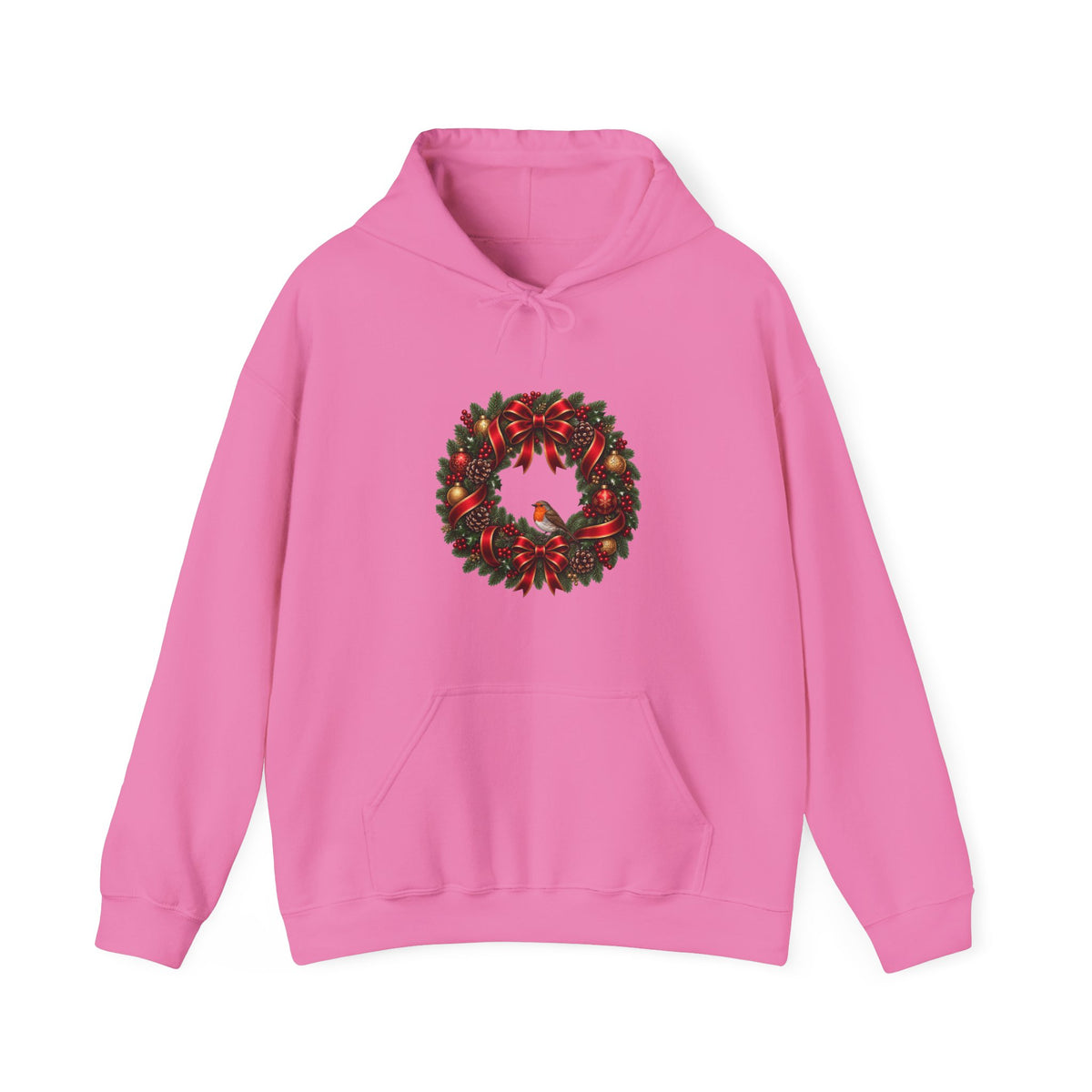 Christmas Wreath & Robin Hoodie – Festive Christmas Hoodie