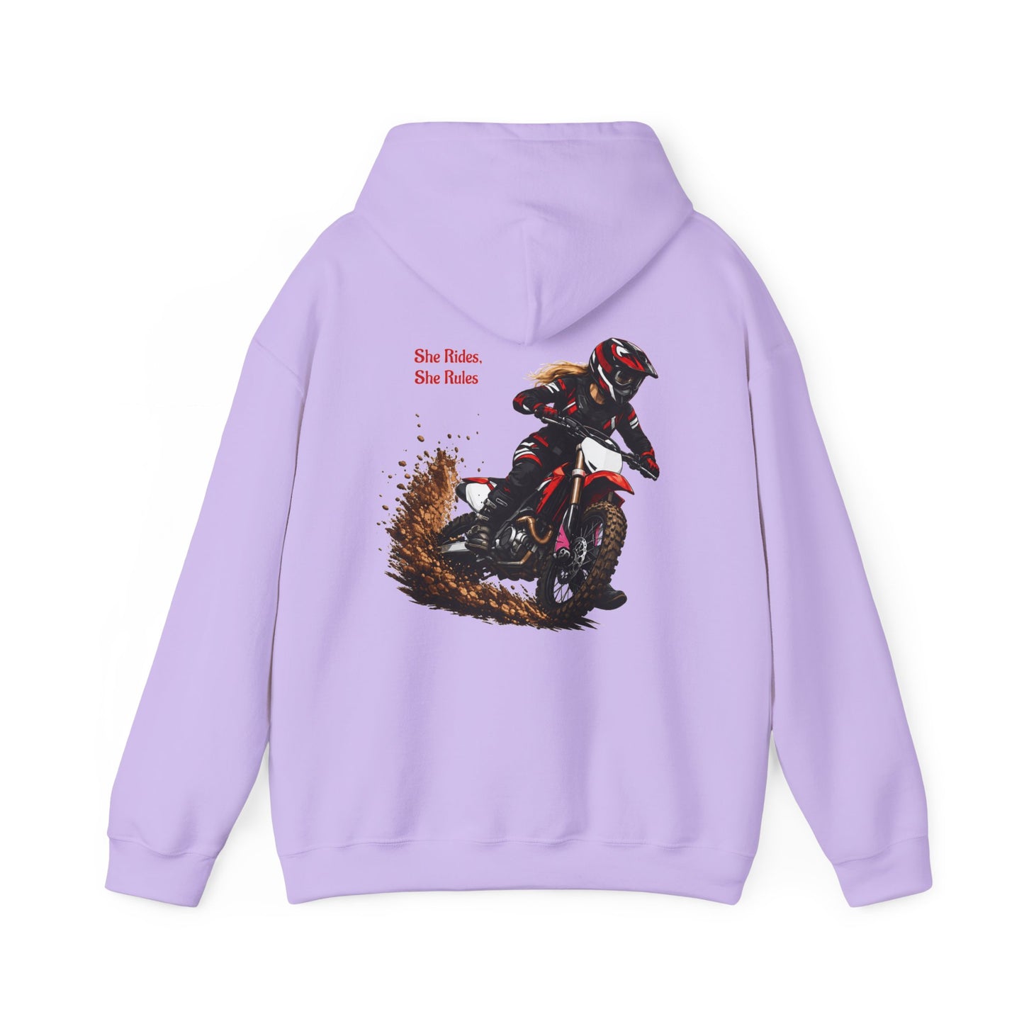 She Rides She Rules Motocross Hoodie — Dirt Bike Racing Sweatshirt for Riders