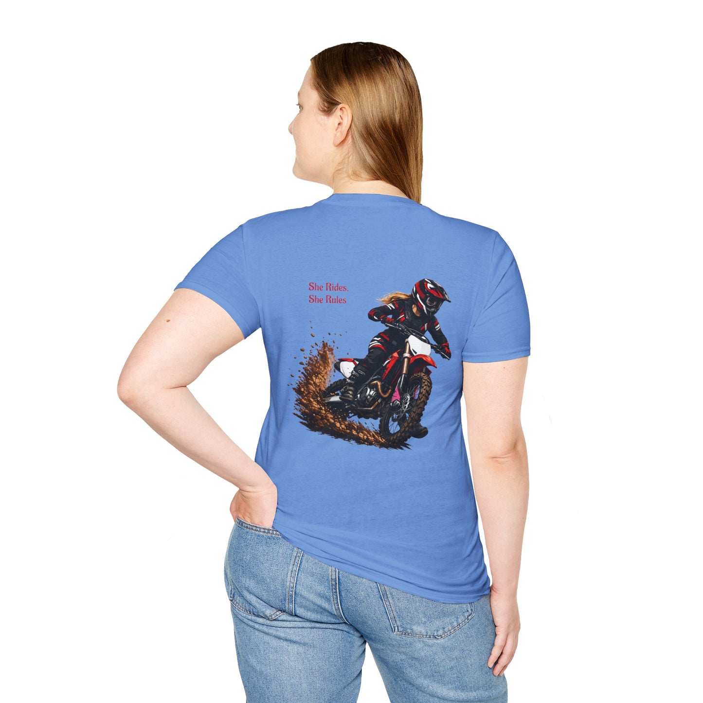 She Rides, She Rules Dirt Bike T-Shirt