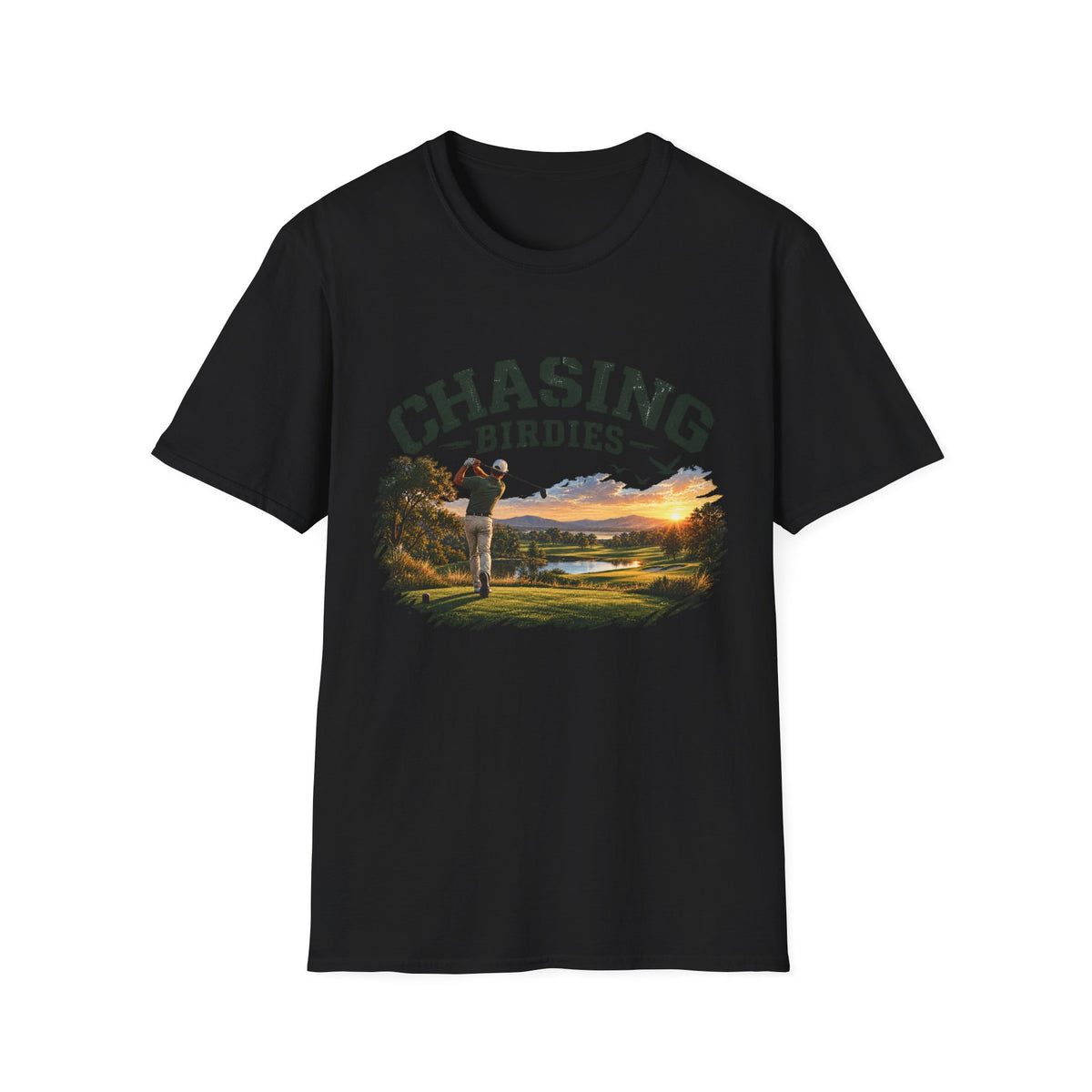 Chasing Birdies Golf T-Shirt – Scenic Golfer Tee