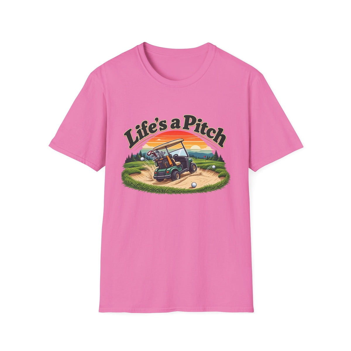 Life’s a Pitch Golf T-Shirt – Funny Golf Cart Tee