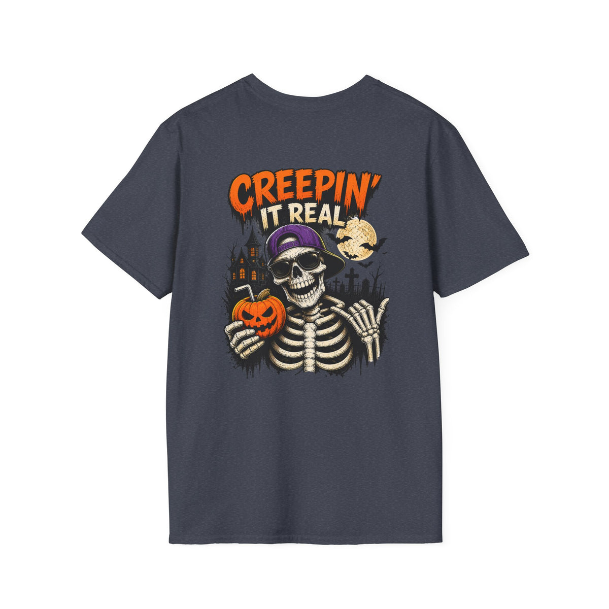 Creepin’ It Real Halloween T-Shirt – Skeleton Graphic Tee