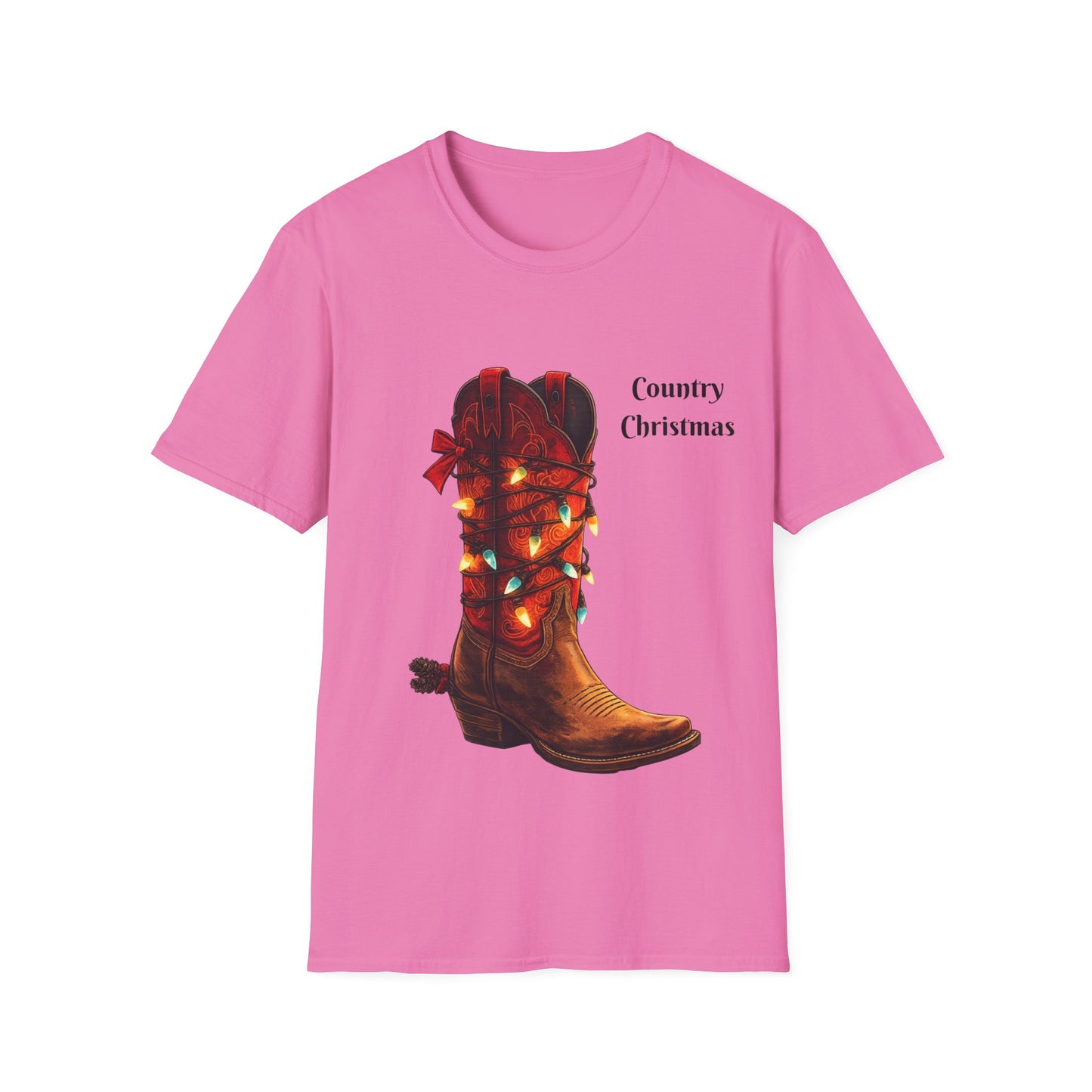Country Christmas Cowboy Boot T-Shirt – Western Festive Tee