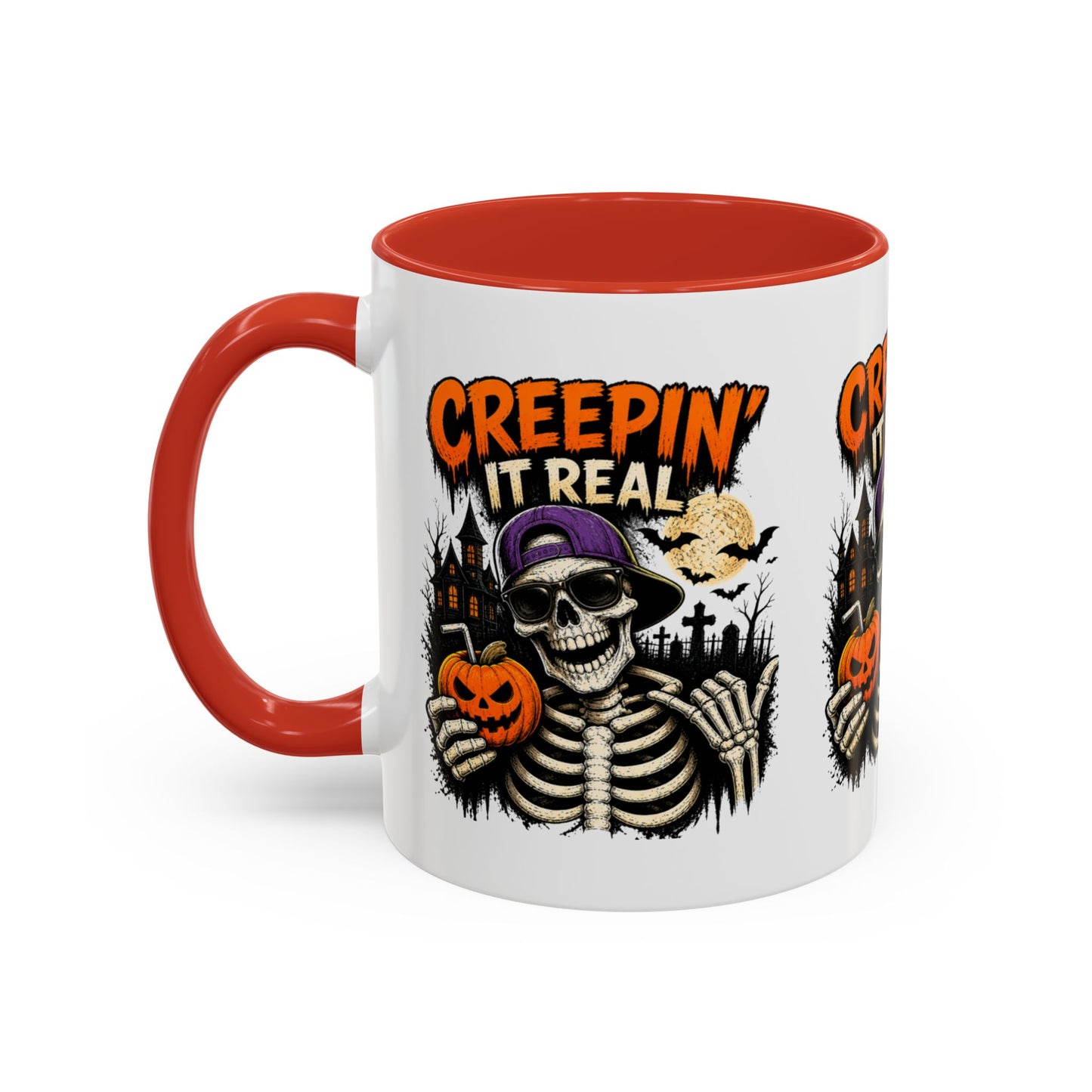 Creepin’ It Real Halloween Accent Mug – Skeleton Coffee Mug