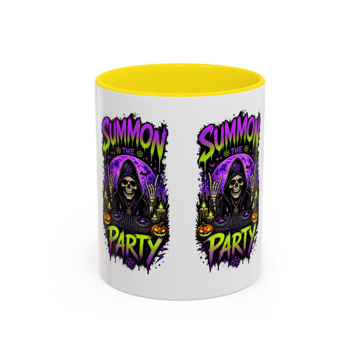 Summon the Party Halloween Accent Mug – Skeleton DJ Mug