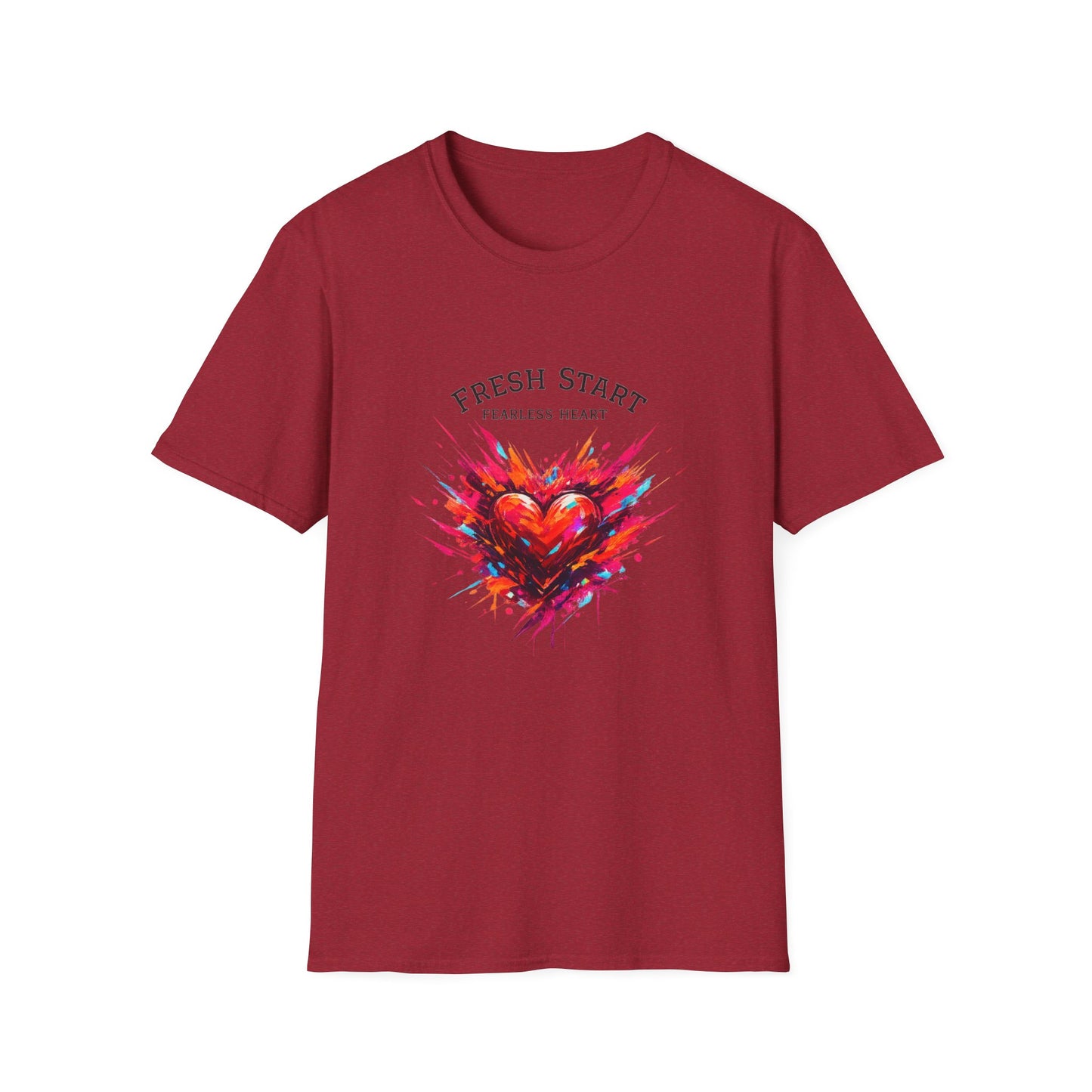 Fresh Start Fearless Heart T-Shirt | Inspirational Unisex Graphic Tee | Positive Mindset Shirt | Gifts & Lifestyle