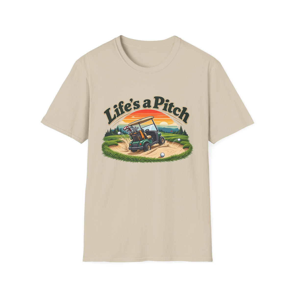 Life’s a Pitch Golf T-Shirt – Funny Golf Cart Tee