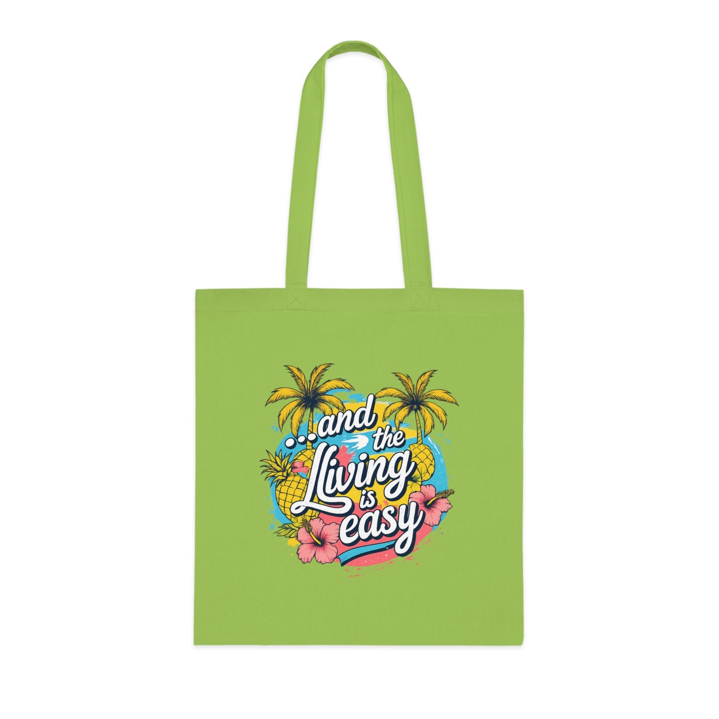 Easy Living Co. "...and the Living is Easy" Double-Sided Tote Bag | Tropical Cotton Shopper
