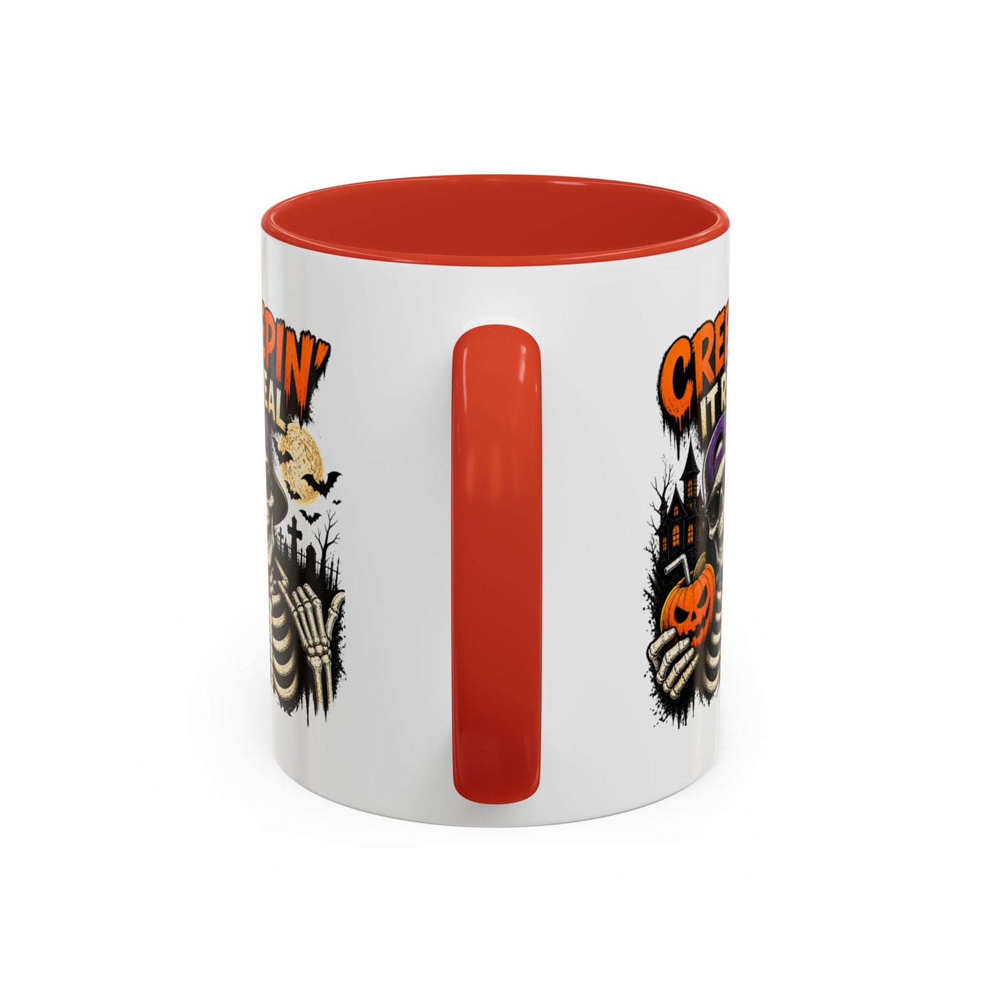 Creepin’ It Real Halloween Accent Mug – Skeleton Coffee Mug
