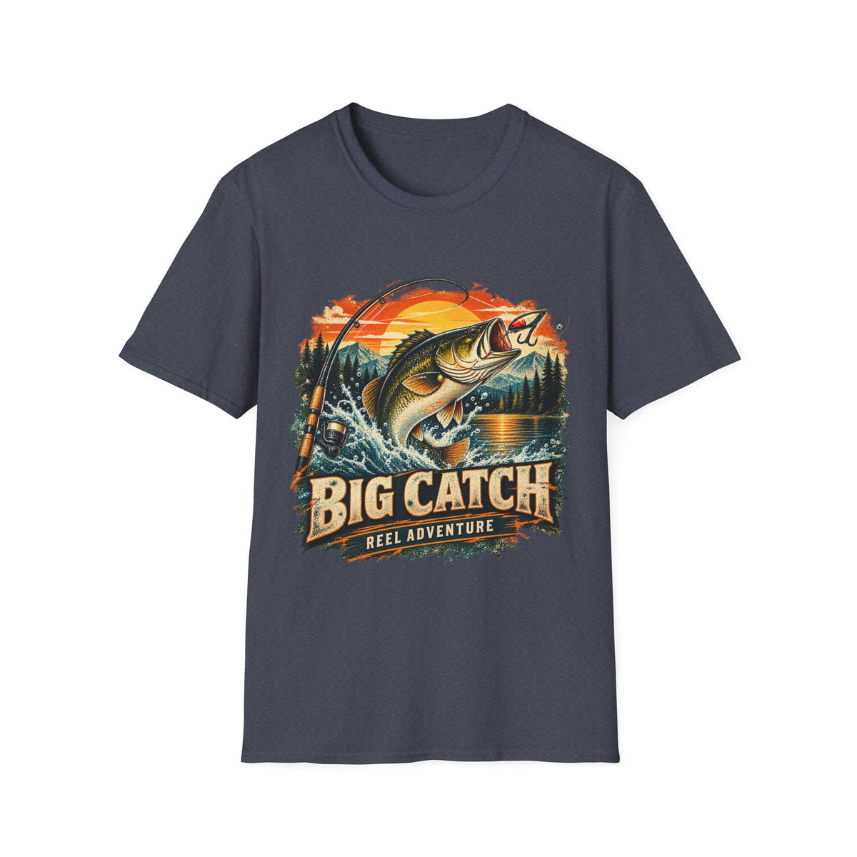 Big Catch Reel Adventure Fishing T-Shirt – Vintage Angler Graphic Tee