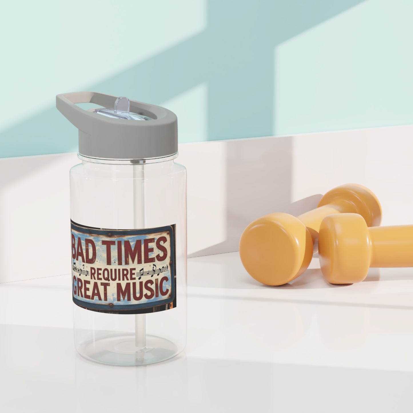 Water Bottle with Musical Vibe Logo and Straw - the go to bottle for anyone who wants to stay hydrated on the go!