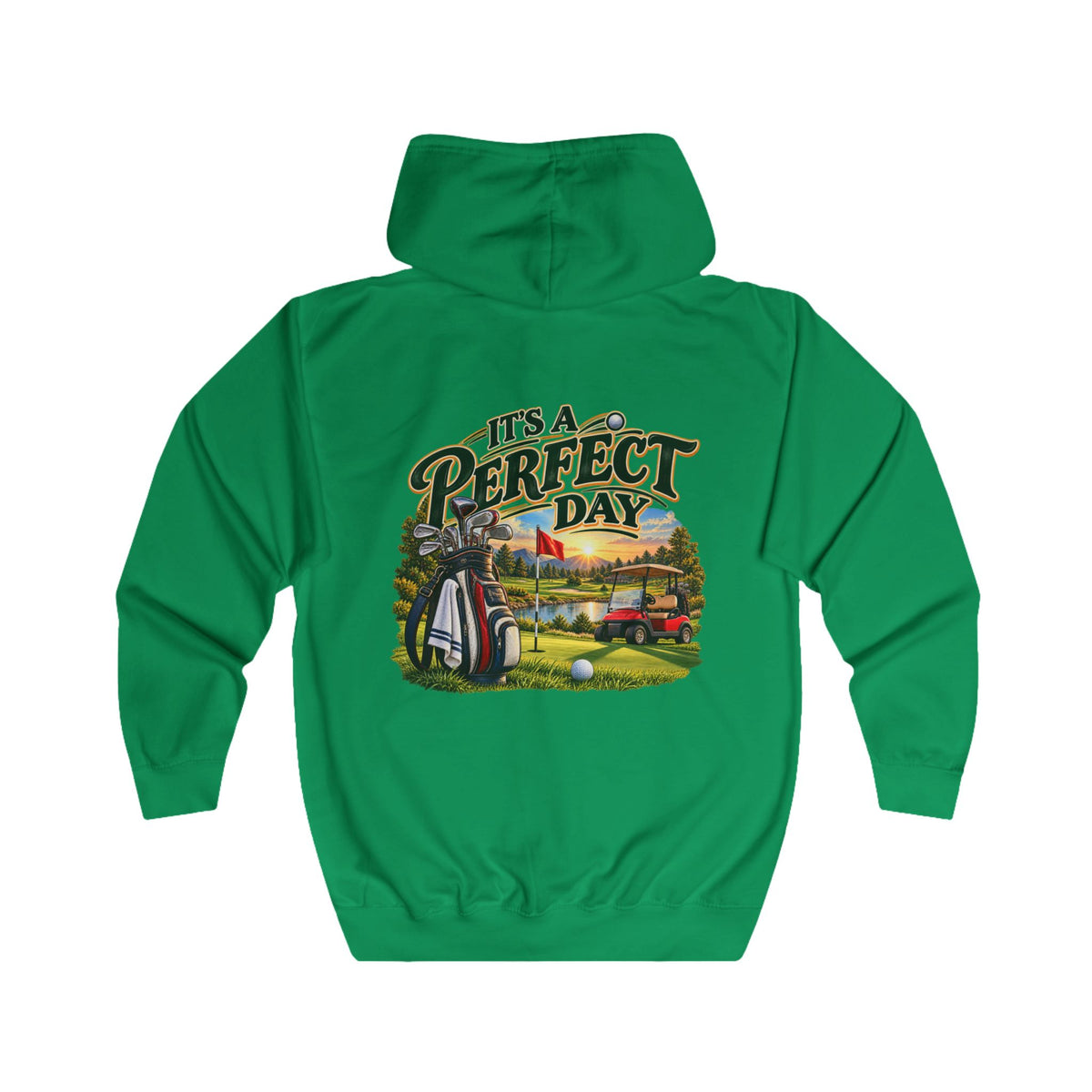 Sweat à capuche zippé graphique de golf « Perfect Day »
