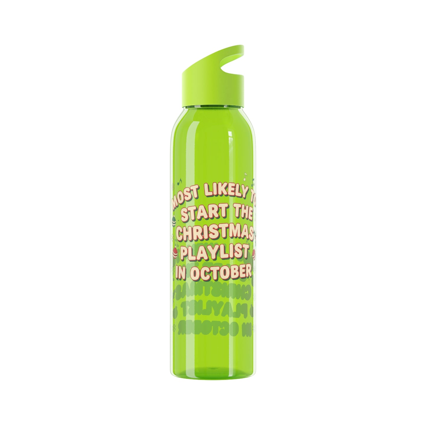 Most Likely to Start the Christmas Playlist in October Water Bottle