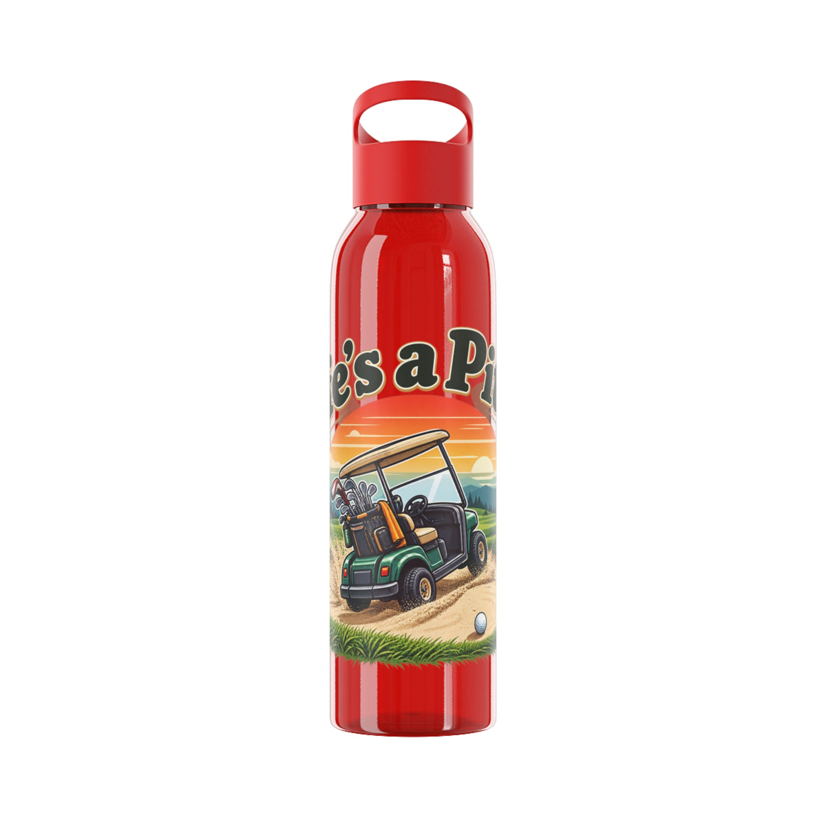 Life’s a Pitch Golf Water Bottle – Golf Cart Design