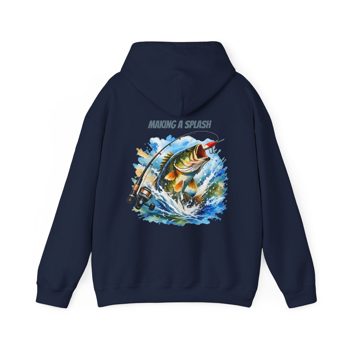 Making a Splash Back Print Hoodie – Fishing Graphic Hoodie