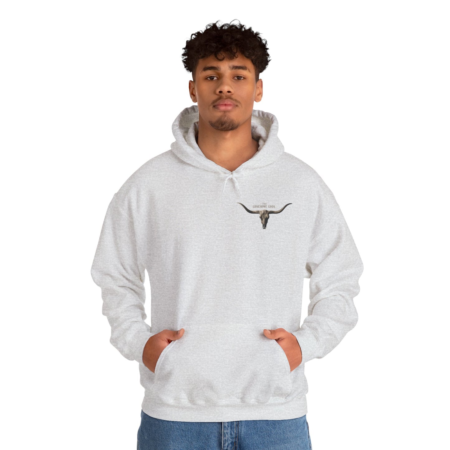 Sweat à capuche graphique Lonesome Gods - Sweat-shirt unisexe en tissu épais avec motifs des deux côtés