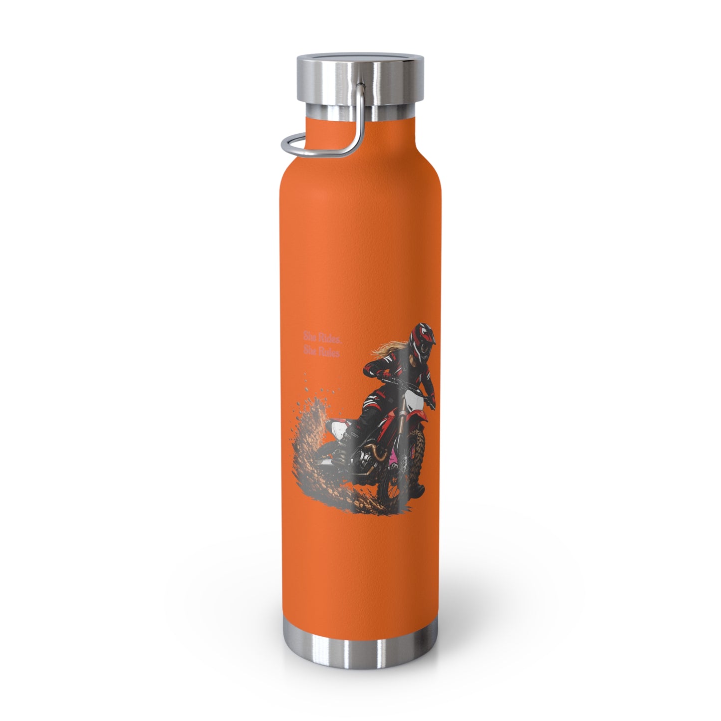 She Rides She Rules Motocross Insulated Flask