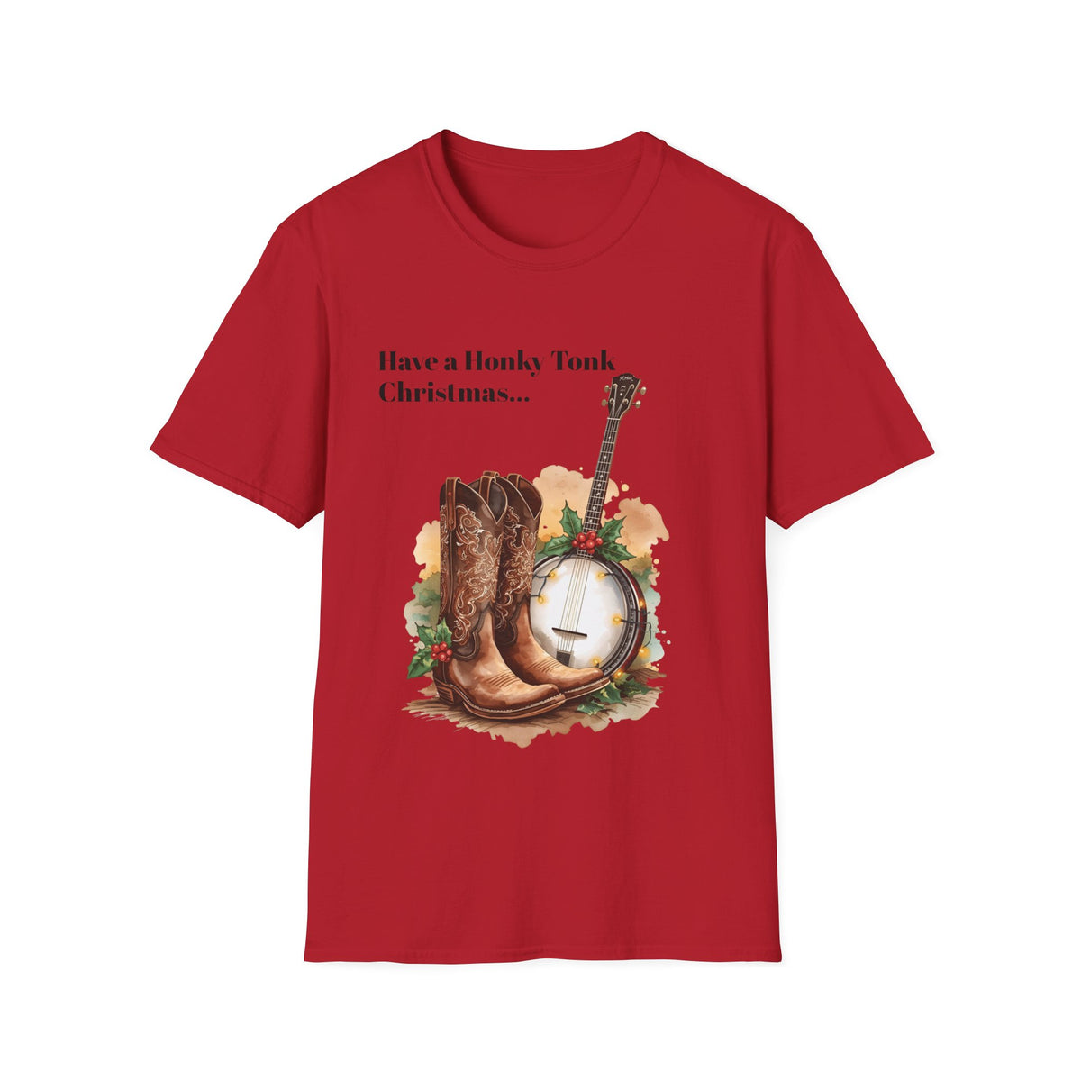 Honky Tonk Christmas T-Shirt – Country Western Festive Tee