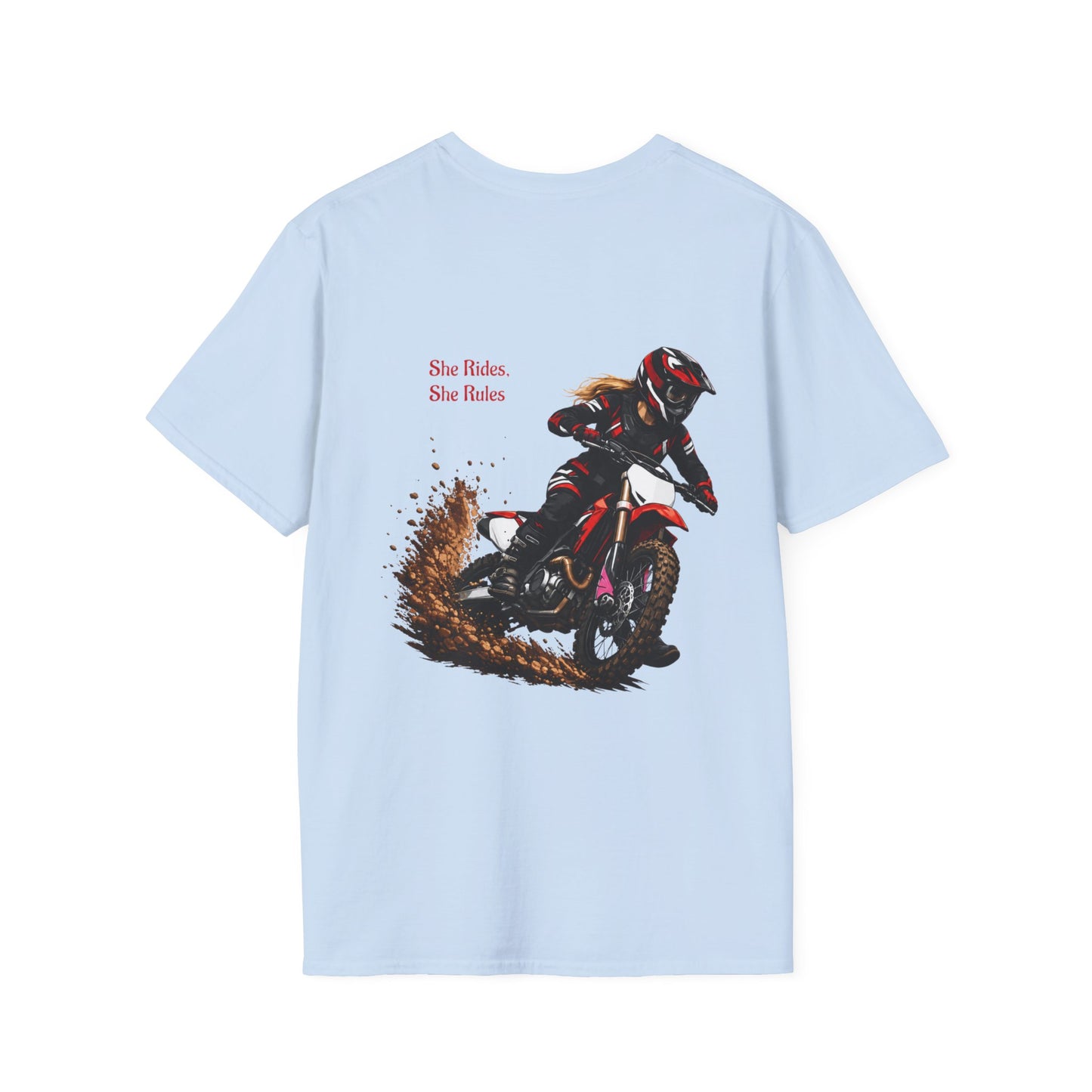 She Rides, She Rules Dirt Bike T-Shirt