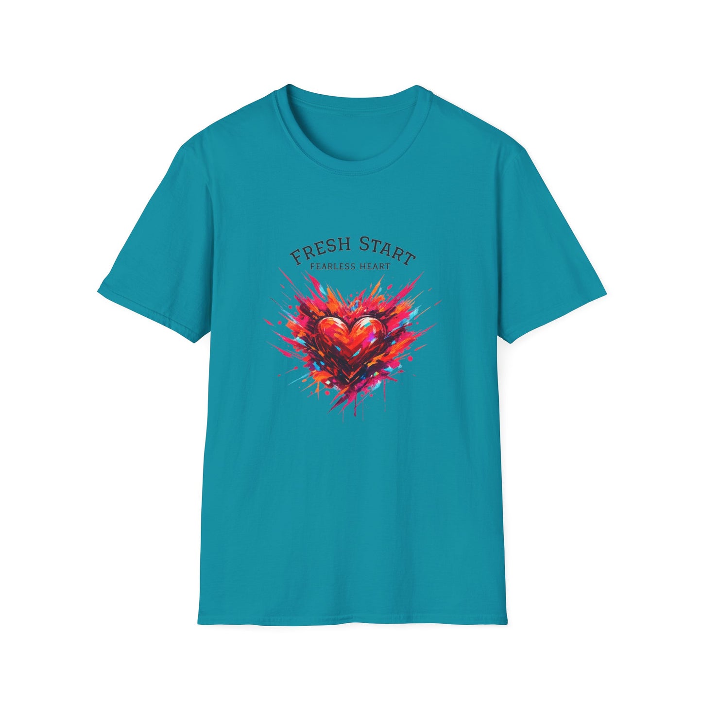 Fresh Start Fearless Heart T-Shirt | Inspirational Unisex Graphic Tee | Positive Mindset Shirt | Gifts & Lifestyle