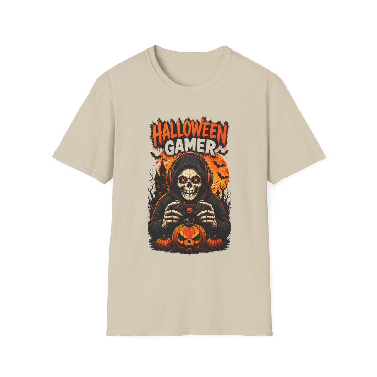 Halloween Gamer T-Shirt – Skull Gaming Halloween Tee