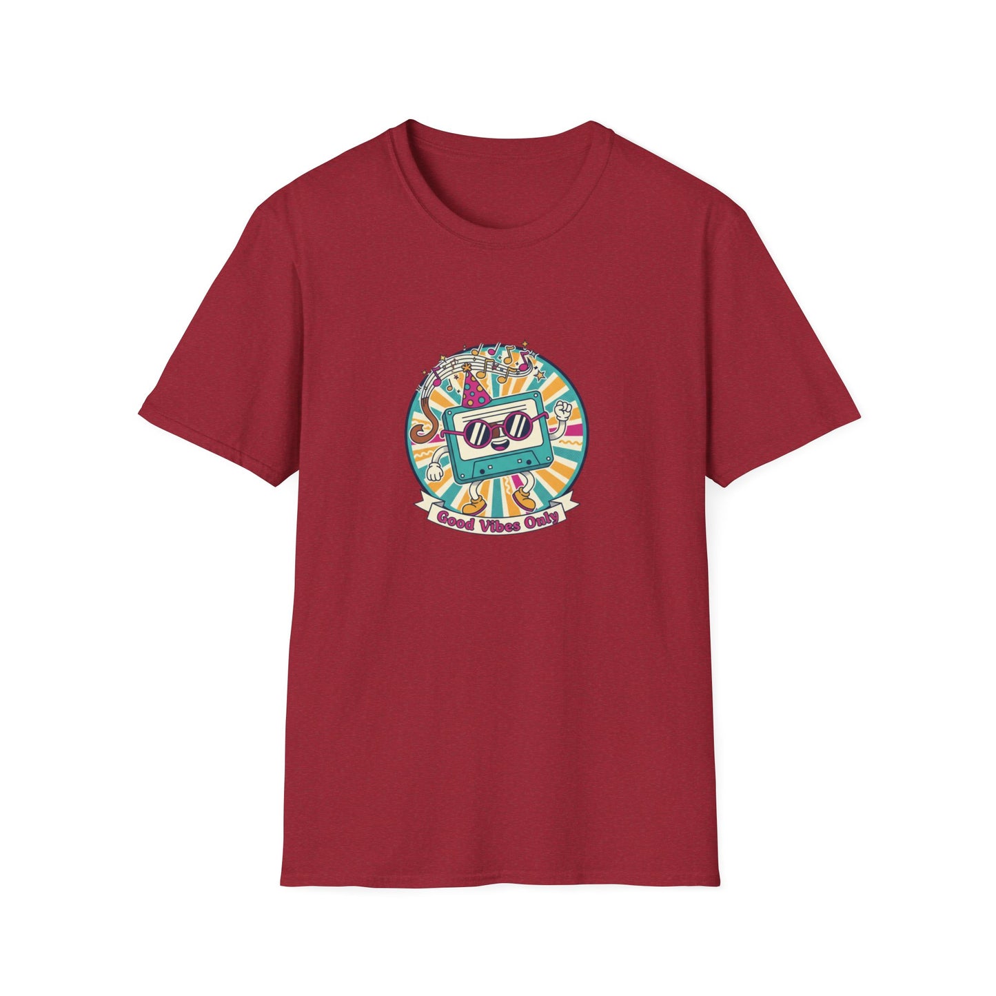 Retro Good Vibes Only T-Shirt | Colourful Retro Cassette Graphic Tee | 80s & 90s Inspired Unisex T-Shirt