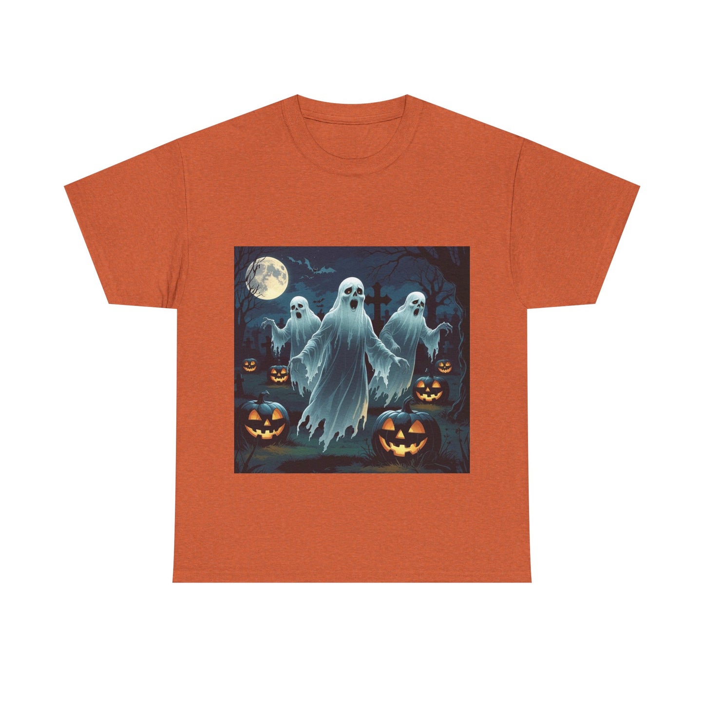 Spooky Halloween Ghost Tee, Unisex Cotton Shirt, Halloween Costume, Fall Fashion, Ghost Graphic Tee, Trick or Treat Apparel
