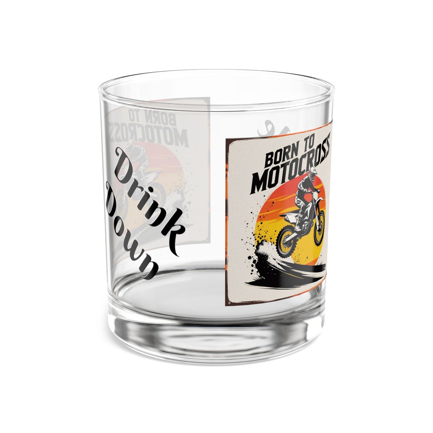 Motocross Rocks Glass - (Whiskey) Throttle Up Design