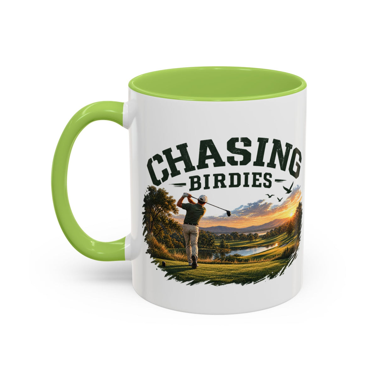 Chasing Birdies Golf Accent Mug – Golfer Coffee Mug