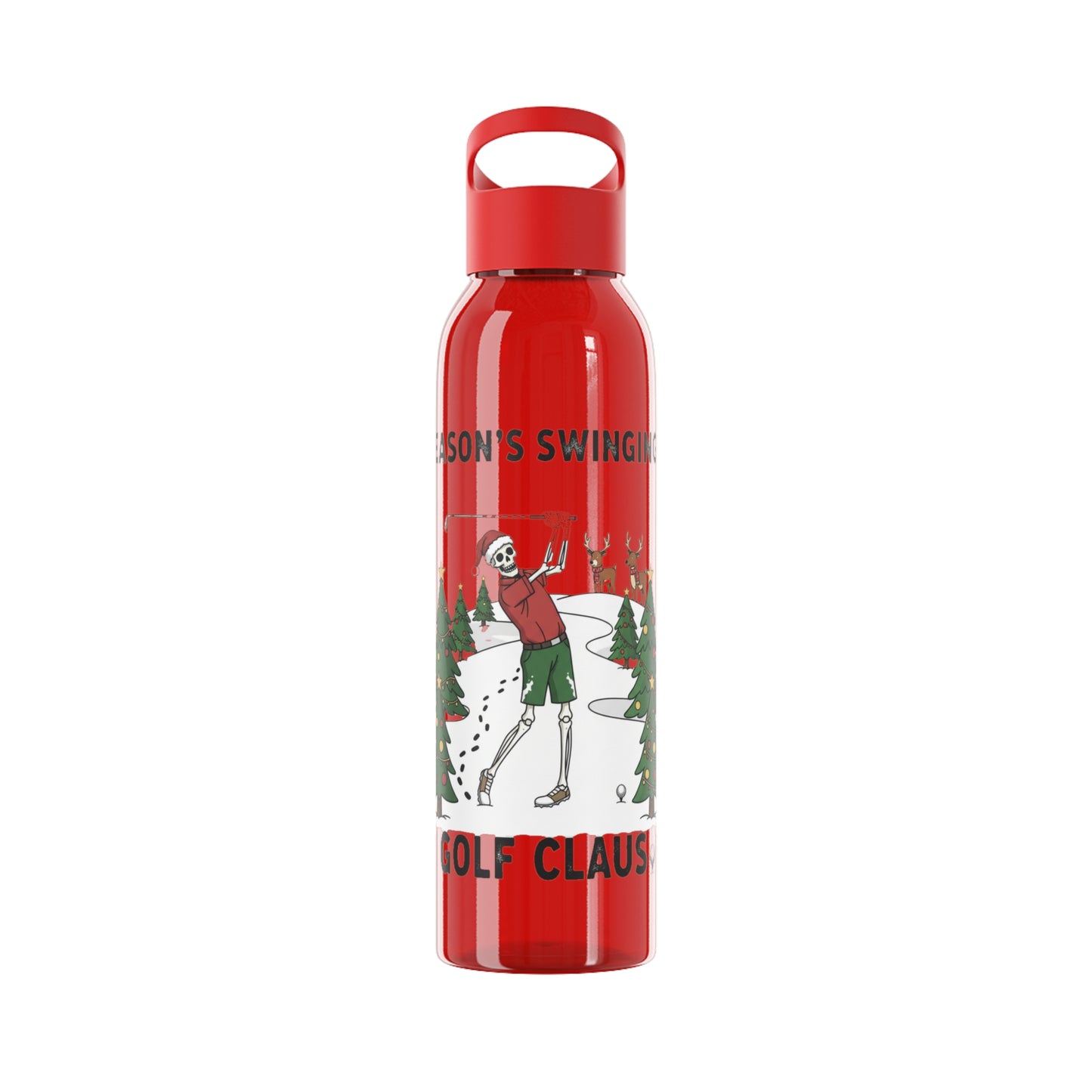 Golf Claus Christmas Golf Water Bottle – Season’s Swinging