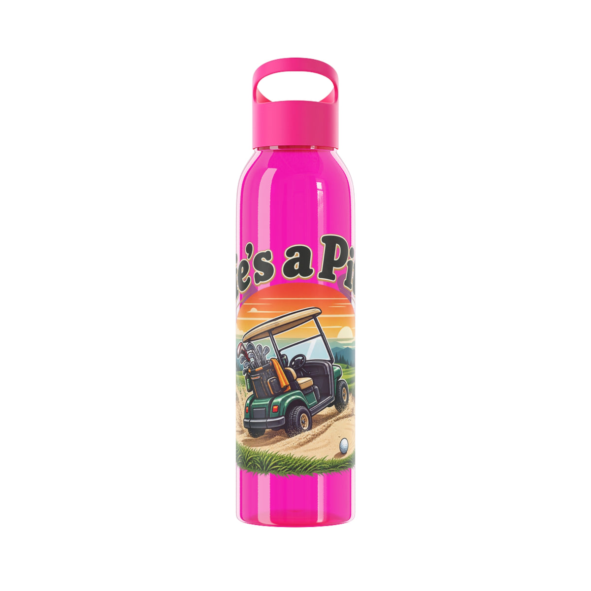 Life’s a Pitch Golf Water Bottle – Golf Cart Design