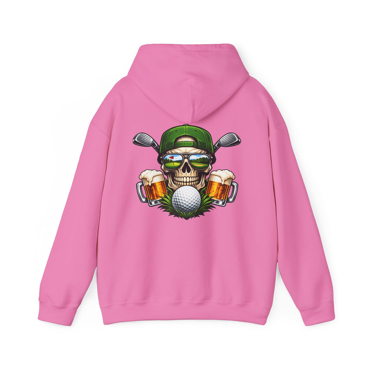 Golf Skull Kapuzenpullover Bier, Schläger & Ball Grafik Pullover