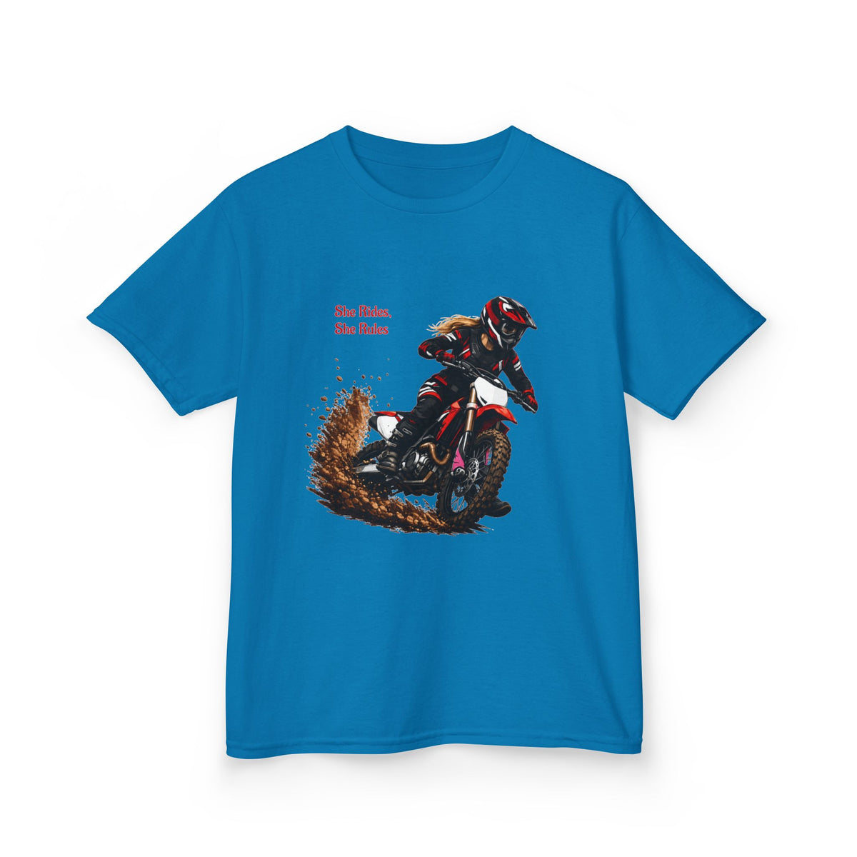 She Rides She Rules Youth T-Shirt – Girls Motocross Tee