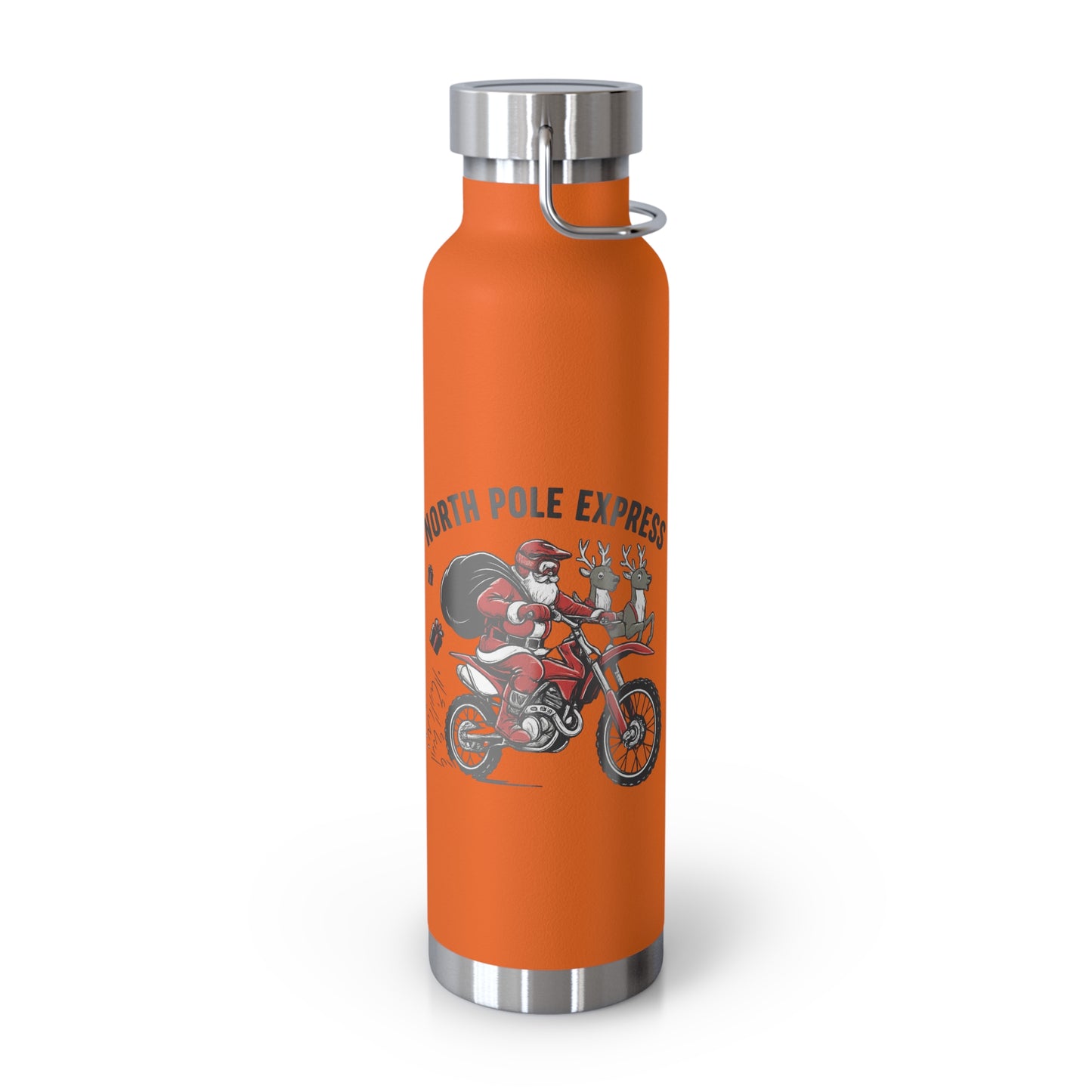 North Pole Express Motocross Christmas Insulated Flask