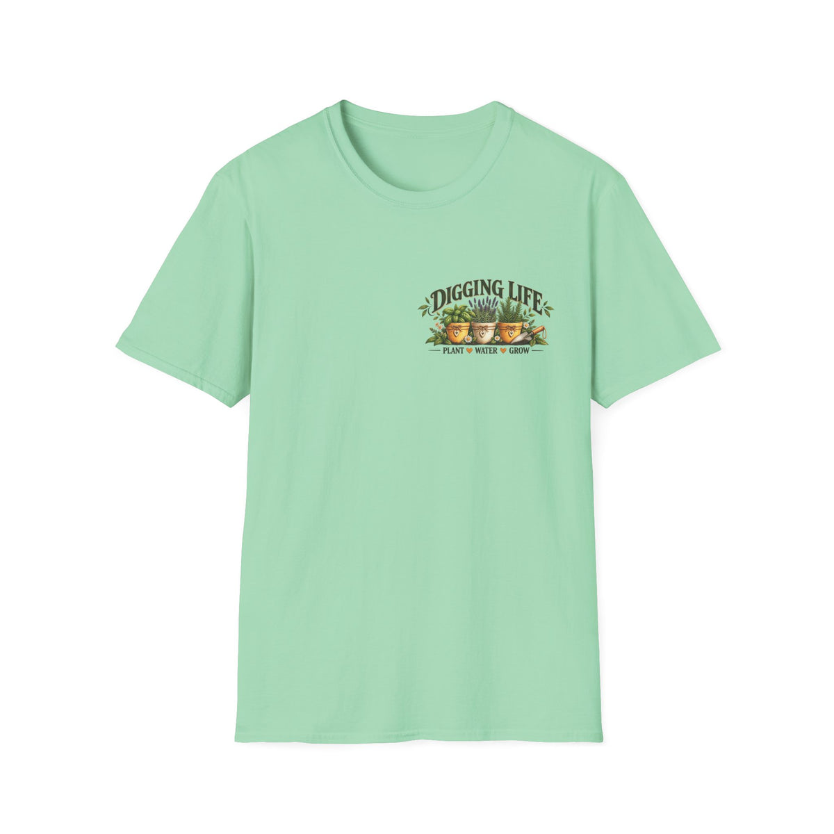 Digging Life Minimal Garden – Left Chest Print T-Shirt