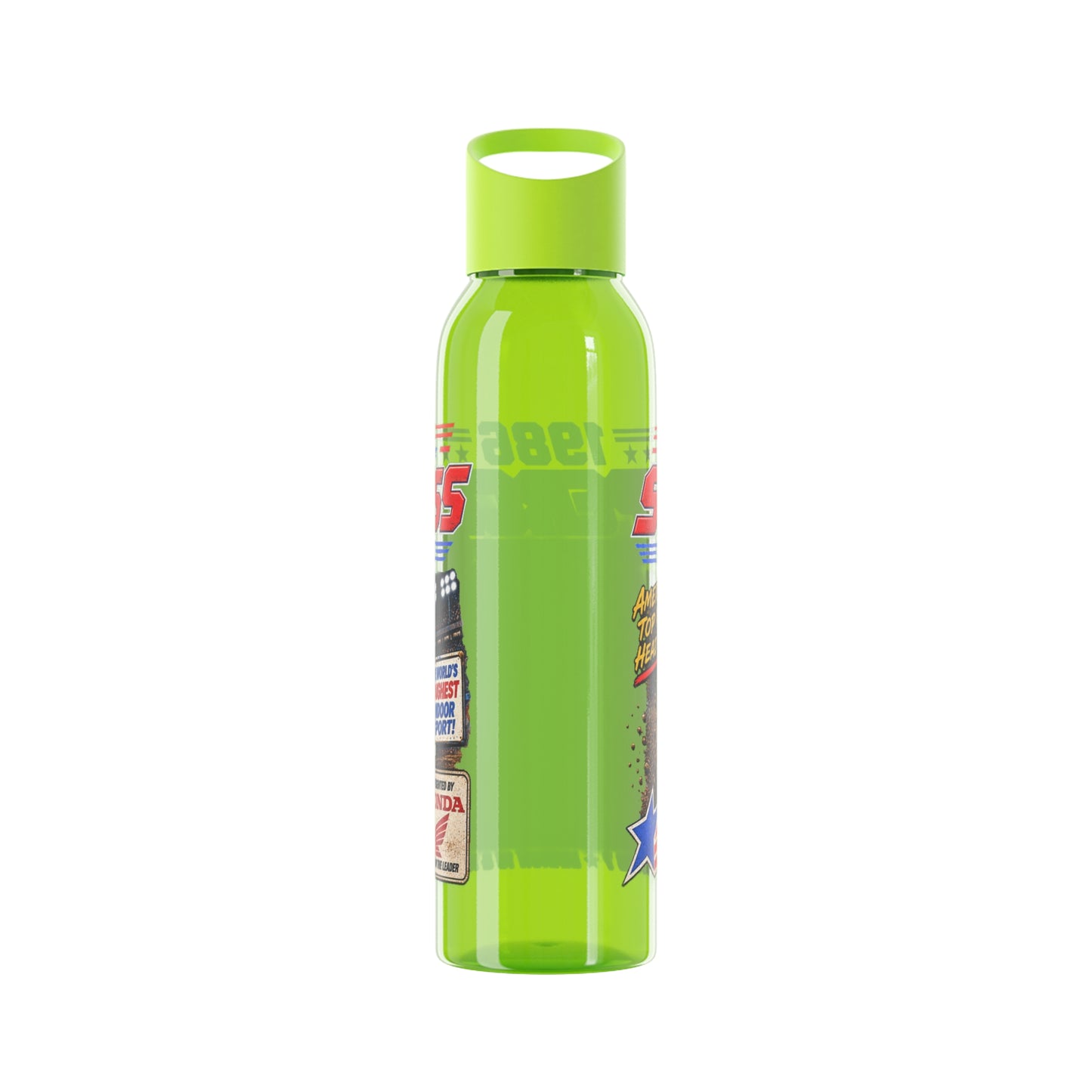 Supercross 1986 Moto Racing Water Bottle  Retro Motocross Champion Design