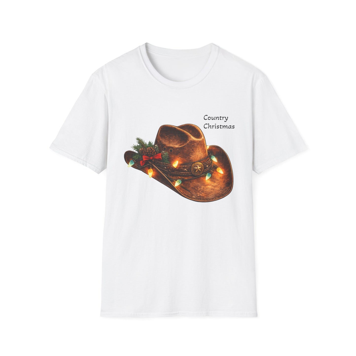 Country Christmas Cowboy Hat T-Shirt