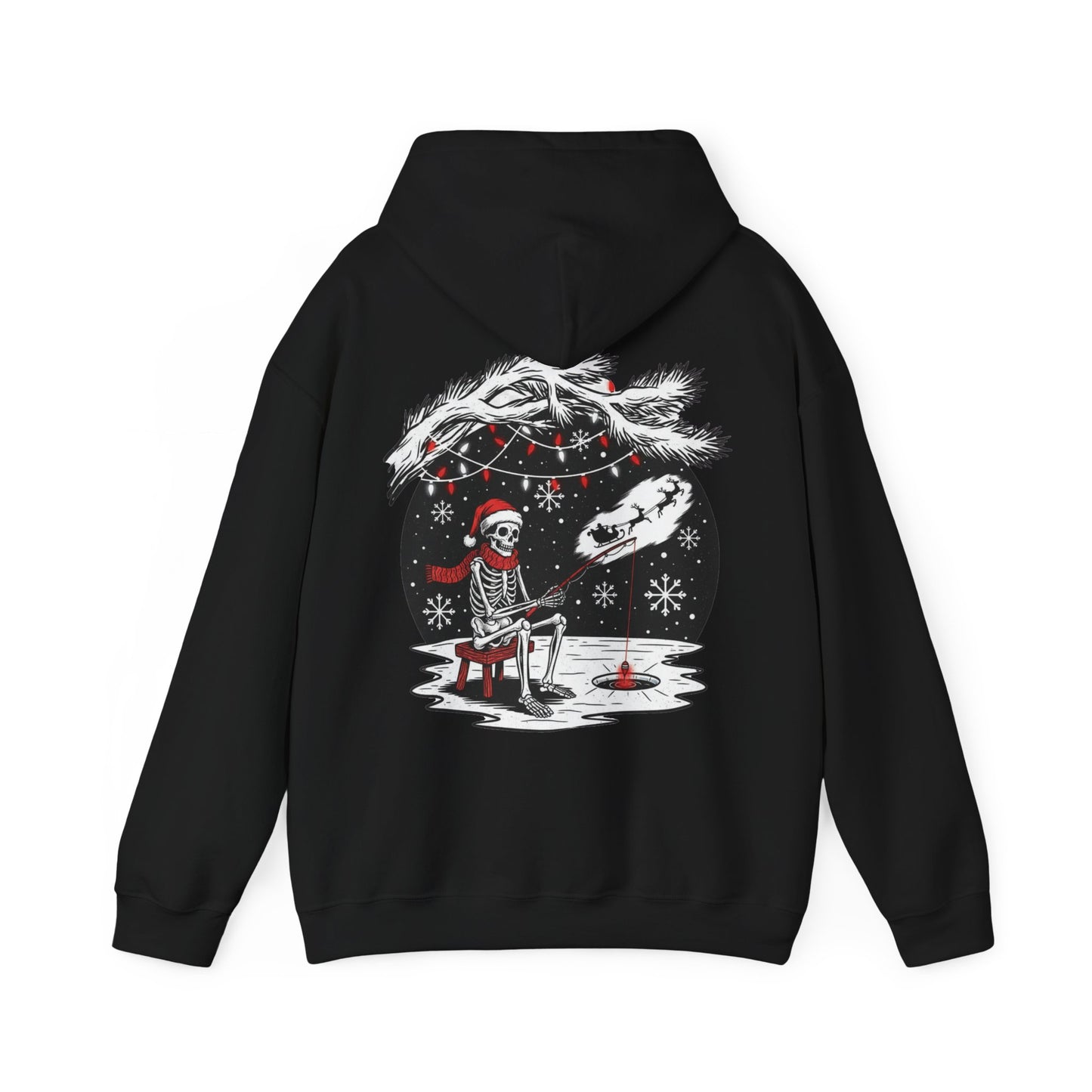 Merry Fishing Christmas Hoodie – Skeleton Fisherman Festive Hoodie