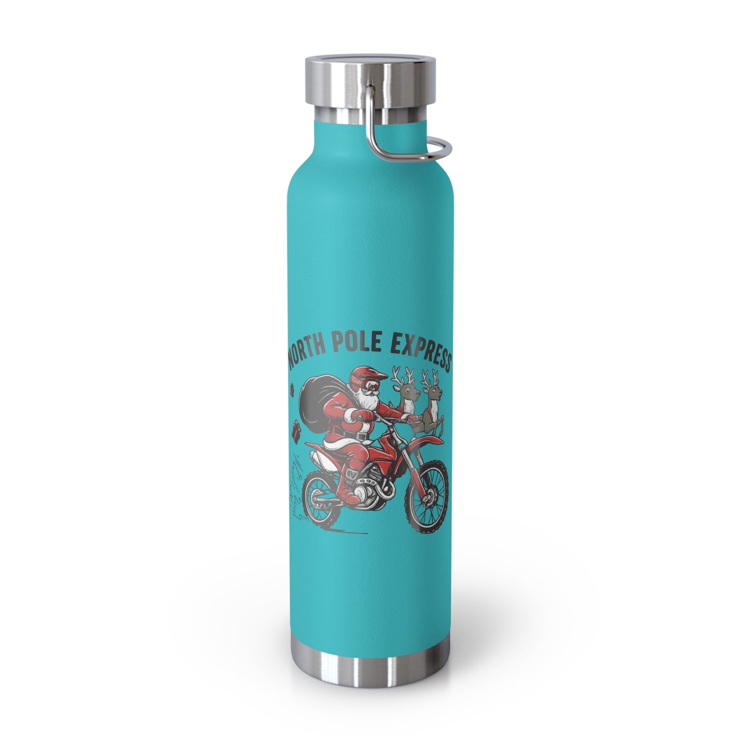 North Pole Express Motocross Christmas Insulated Flask