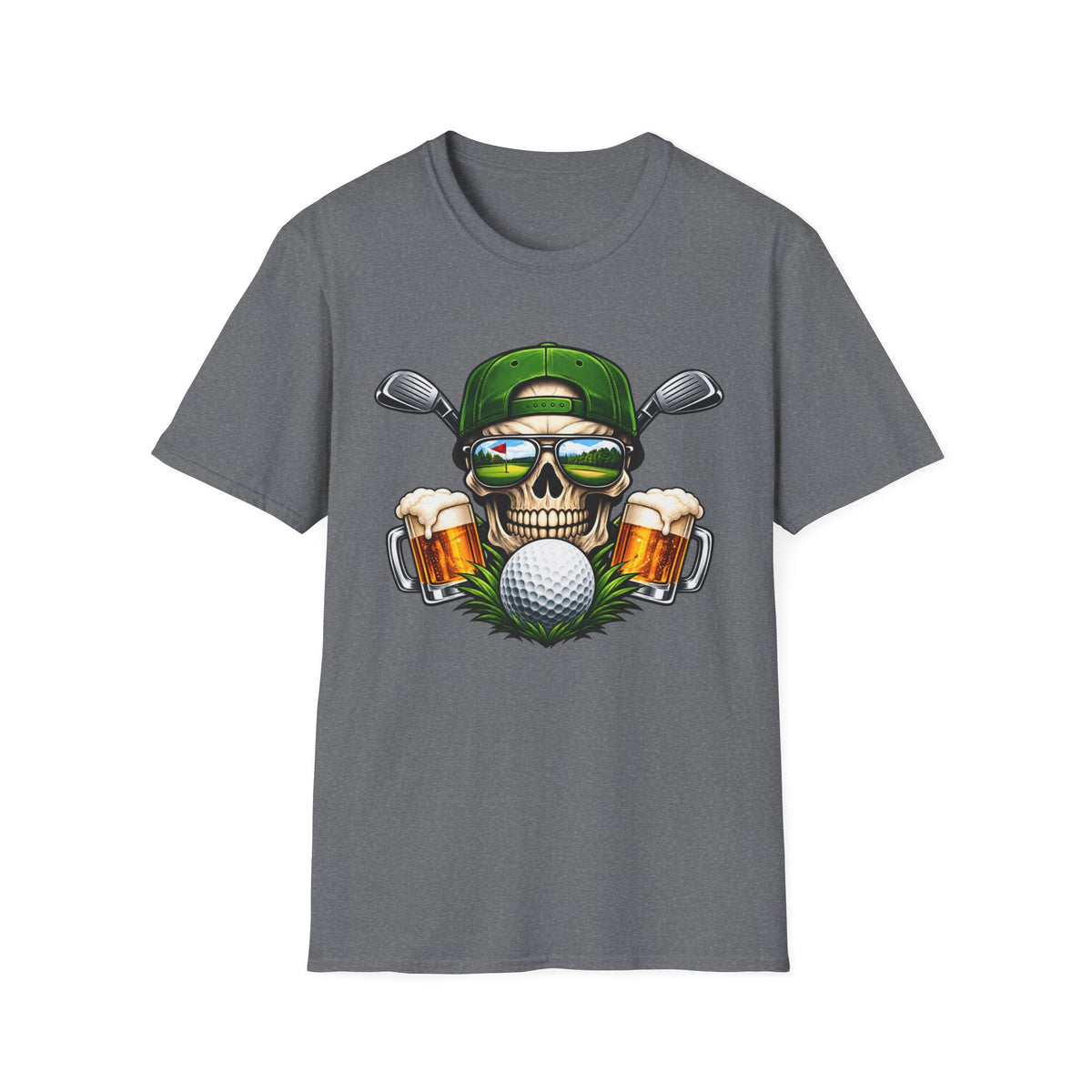 Fairways & Cold Beers Golf Skull T-Shirt