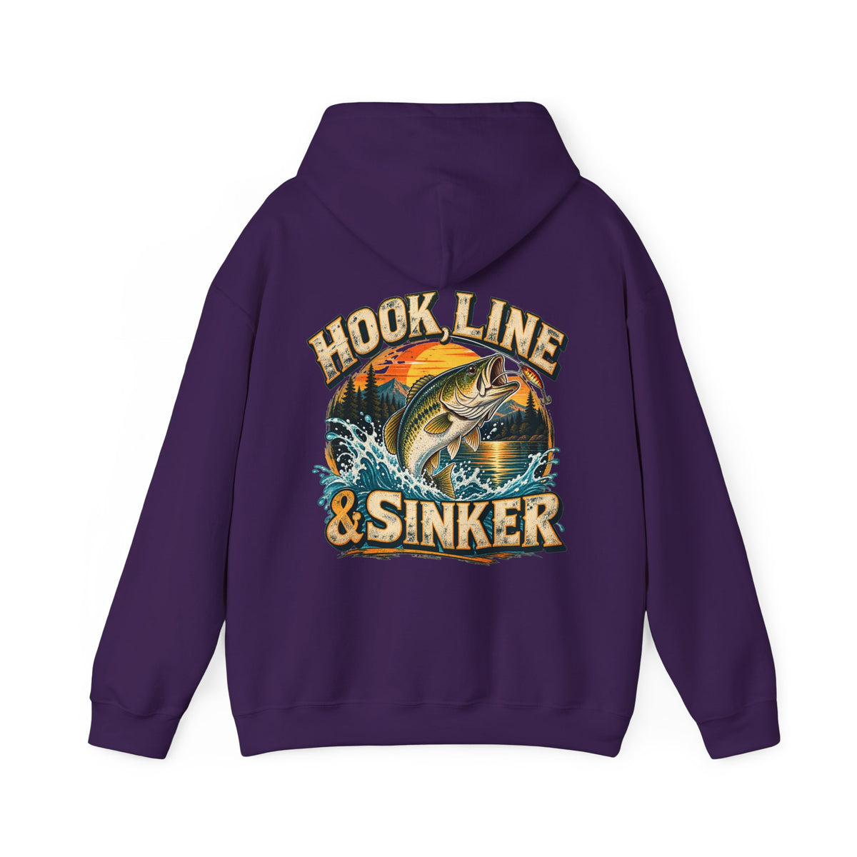 Hook, Line & Sinker Back Print Hoodie – Vintage Fishing Hoodie