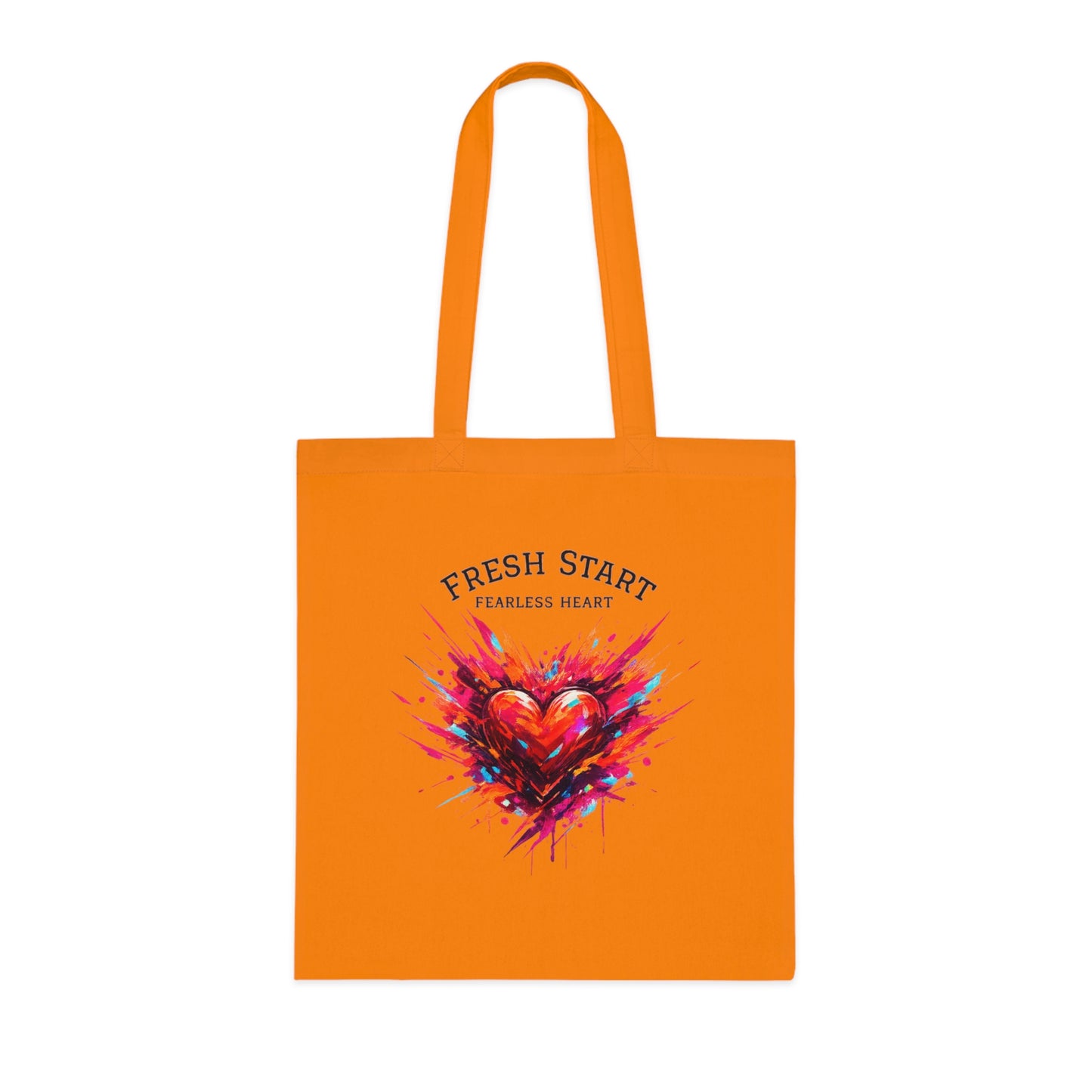 Fresh Start Fearless Heart Tote Bag | Inspirational Canvas Shopping Bag | Gifts & Lifestyle Collection